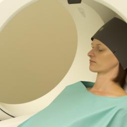 Một phụ nữ đang nhận liệu pháp xạ trị trong quá trình điều trị ung thư tử cung.